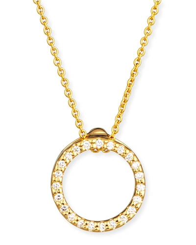 Roberto Coin 18k Yellow Gold Tiny Treasures Extra Small Diamond Circle Pendant Necklace, 16-18