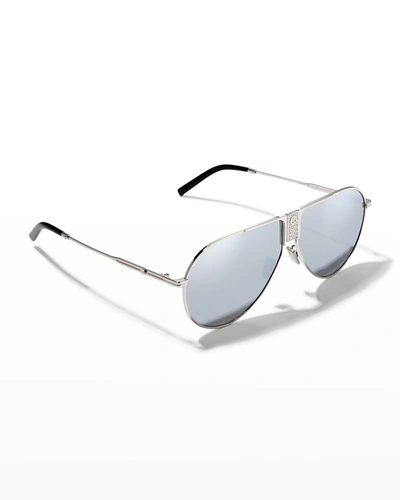 Dior Men's Ice Au Sunglasses In 16c Shiny Palladi