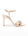 Badgley Mischka Marina Ankle-strap Sandals In Soft Nude