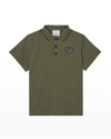 BURBERRY BOY'S HECTER EMBROIDERED VINTAGE CHECK BEAR POLO SHIRT,PROD244580258