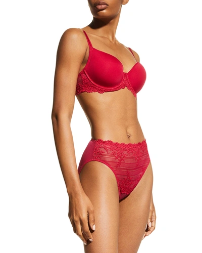 Wacoal Embrace Lace High-cut Briefs In Persian Red