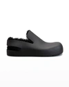 Bottega Veneta Rubber Shearling Cozy Mules In Black