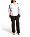 Finley Plus Size Crosby Solid Ruffle Shirt In White