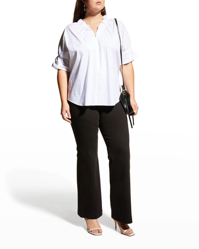 Finley Plus Size Crosby Solid Ruffle Shirt In White