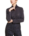 Marina Rinaldi Plus Size Russia Metallic Jersey Sweater In Dark Navy