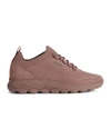 Geox Spherica Lace-up Knit Sock Sneakers In Pink