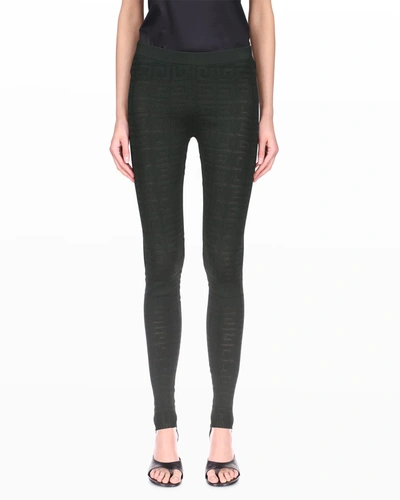 Givenchy 4g Monogram Knit Leggings In Black