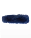 Gorski Fox Fur Headband In Denim Blue