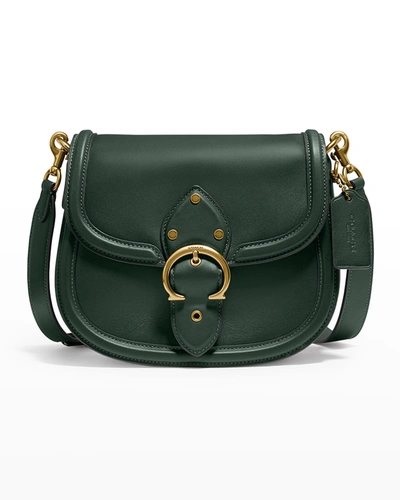 Coach Beat Glovetanned Leather Saddle Crossbody Bag In Green