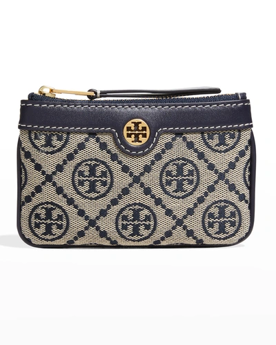 Tory Burch T Monogram Pouch Card Case Holder In Tory Navy