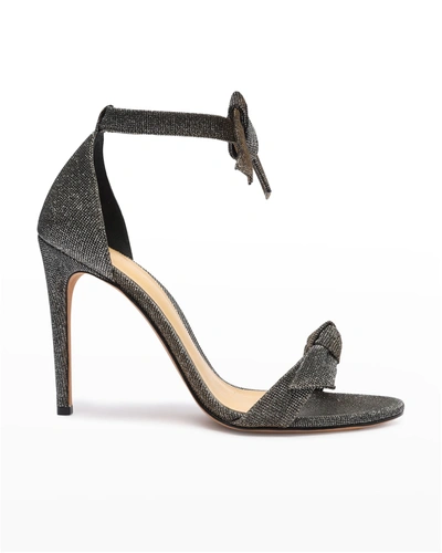 Alexandre Birman Clarita Bow Metallic Evening Sandals In Stellar