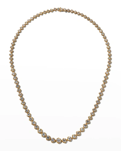 A. Link 18k Yellow Gold Graduated Diamond Necklace, 17"l