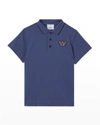 BURBERRY BOY'S HECTER EMBROIDERED VINTAGE CHECK BEAR POLO SHIRT,PROD244580065