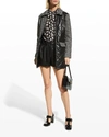ALICE AND OLIVIA SUSAN VEGAN-LEATHER QUILTED PEACOAT,PROD246120123