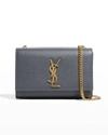 Saint Laurent Kate Small Ysl Monogram Grain De Poudre Crossbody Bag On Chain In 1112 Storm