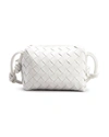 Bottega Veneta Loop Mini Intrecciato Crossbody Bag In White/silver