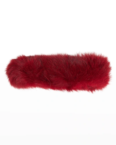 Gorski Fox Fur Headband In Red
