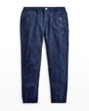 Polo Ralph Lauren Boy's Poplin Jogger Pants In Newport Navy