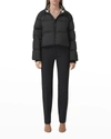 Burberry Alsham Cropped Down Bomber Jacket In Black