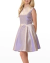 Un Deux Trois Girl's Fit & Flare Iridescent Jacquard Dress In Lilac