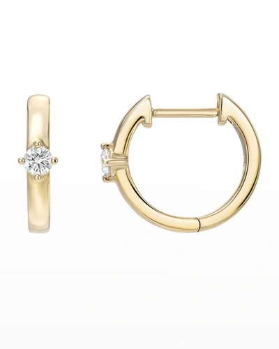 Zoe Lev Jewelry 4-prong Diamond Huggie Earrings