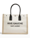 Saint Laurent Rive Gauche Small Canvas East-west Tote Bag  In 9054 Greggio Natu