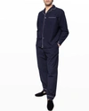 Petite Plume Men's Classic Twill Pajamas Set In Navy