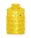 Moncler Kids' Boy's Tib Logo Quilted Vest In 10h Yellow