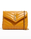 Saint Laurent Loulou Small Matelasse Calfskin Flap-top Shoulder Bag In 7621 Cheddar