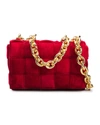 Bottega Veneta Suede Chain Cassette Crossbody Bag In Dark Red