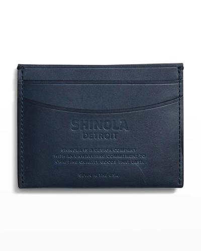 Shinola Men's Five-pocket Vachetta Leather Card Case In Navy
