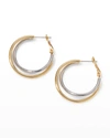 Kenneth Jay Lane Gold And Silver Twist Hoop Earrings In Goldsilver