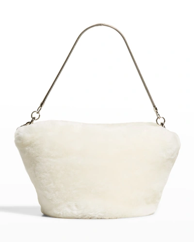 Studio Amelia Momo Mini Shearling Shoulder Bag In Ivory Shearling