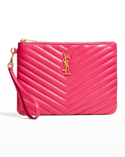 Saint Laurent Monogram Ysl Matelasse Pouch Wallet