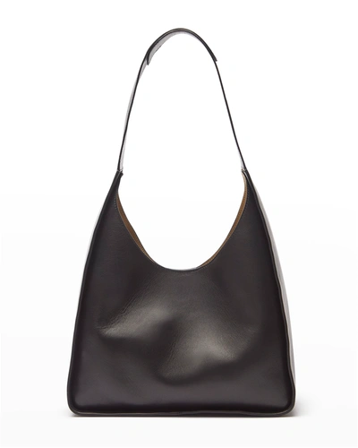 Carolina Santo Domingo Salma Large Smooth Leather Shoulder Bag In Black