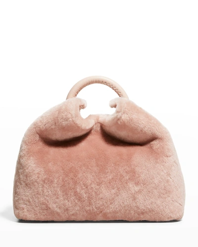 Elleme Baozi Shearling Top-handle Bag In Pink