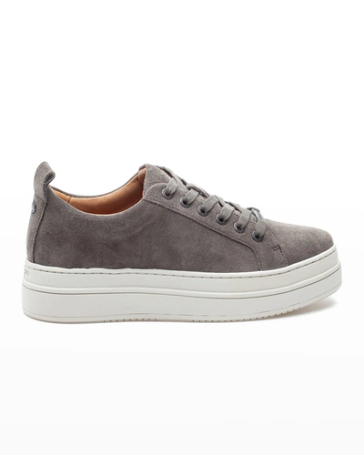 Jslides Noca Suede Low-top Sneakers In Grey Suede
