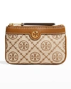 Tory Burch T Monogram Pouch Card Case Holder In Hazelnut