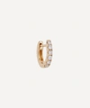 Roxanne First 14ct Gold Small Chubby Diamond Single Huggie Hoop Earring In Gold