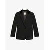 Sandro Hella Wool-blend Blazer In Noir / Gris