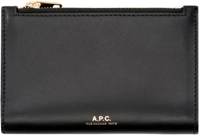 Apc A.p.c. Willy Logo Embossed Wallet In Black