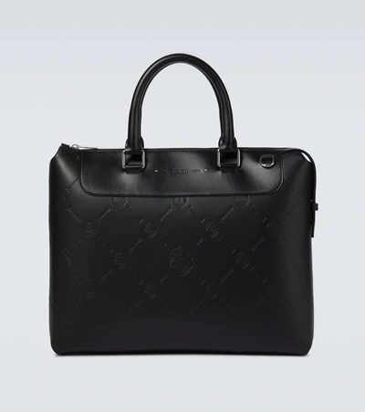 Berluti Logo-debossed Leather Briefcase In Black