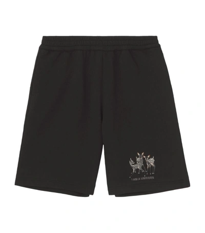 Burberry Embroidered Deer Track Shorts In Black