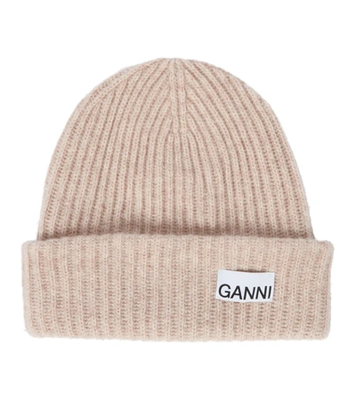 Ganni Wool-blend Beanie In Brazilian Sand