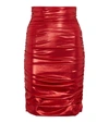 Dolce & Gabbana High-rise Foil-effect Miniskirt In Lamina Rossa