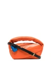 OFF-WHITE PUMP POUCH IN ORANGE PADDED LETAHER