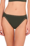 Natori Bliss French Cut Brief Panty Underwear With Lace Trim In Ivy