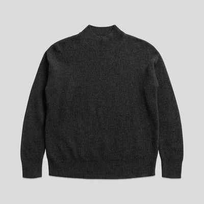 Asket The Mock Neck Sweater Charcoal Melange