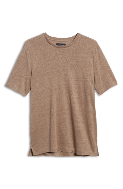 Nordstrom Men's Shop Nordstrom Men's Linen Crewneck T-shirt In Tan Desert