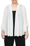 ALEX EVENINGS BELL SLEEVE CHIFFON COVER-UP JACKET